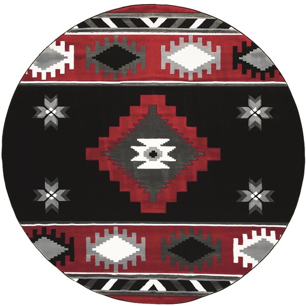 Manmade 7 ft. 10 in. Bristol Caliente Red Round Rug MA3650345 - main